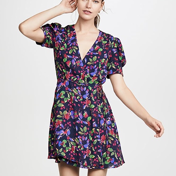knee length dresses for ladies Saloni London - Lea Long Dress in Blossom Hidden Dragon